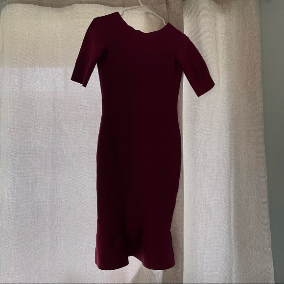 NWT Herve Leger Raspberry Dress - Picture 4 of 12